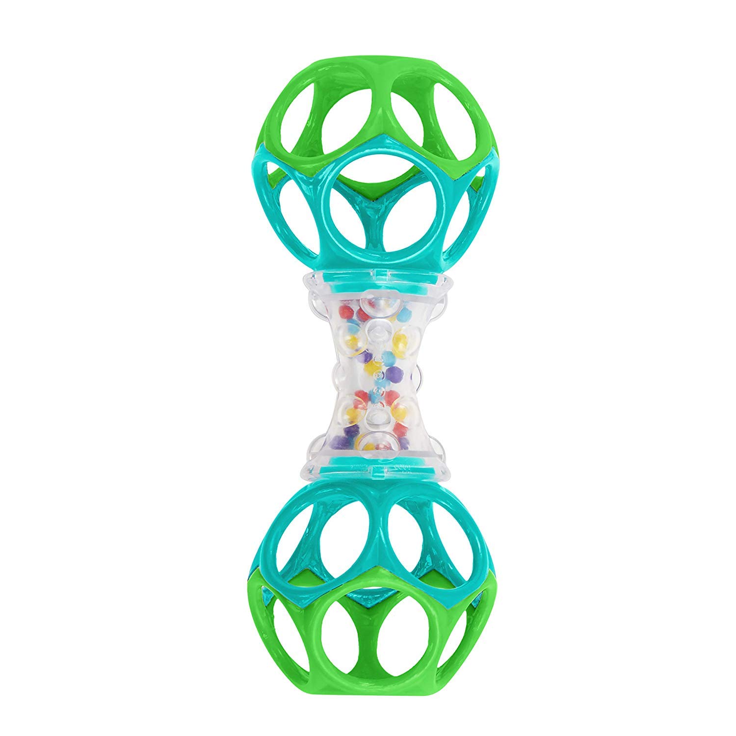 Bright Starts Rattle and Shake Barbell Toy - Pretty in Pink, Ages 3 Months + - Image 2